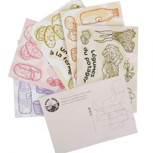 Set de 5 cartes postales "Produits Paysans"